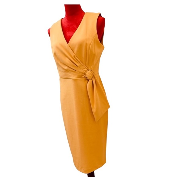 Calvin Klein Criss Cross Sleeveless Tie Waist Dress - Picture 5 of 8